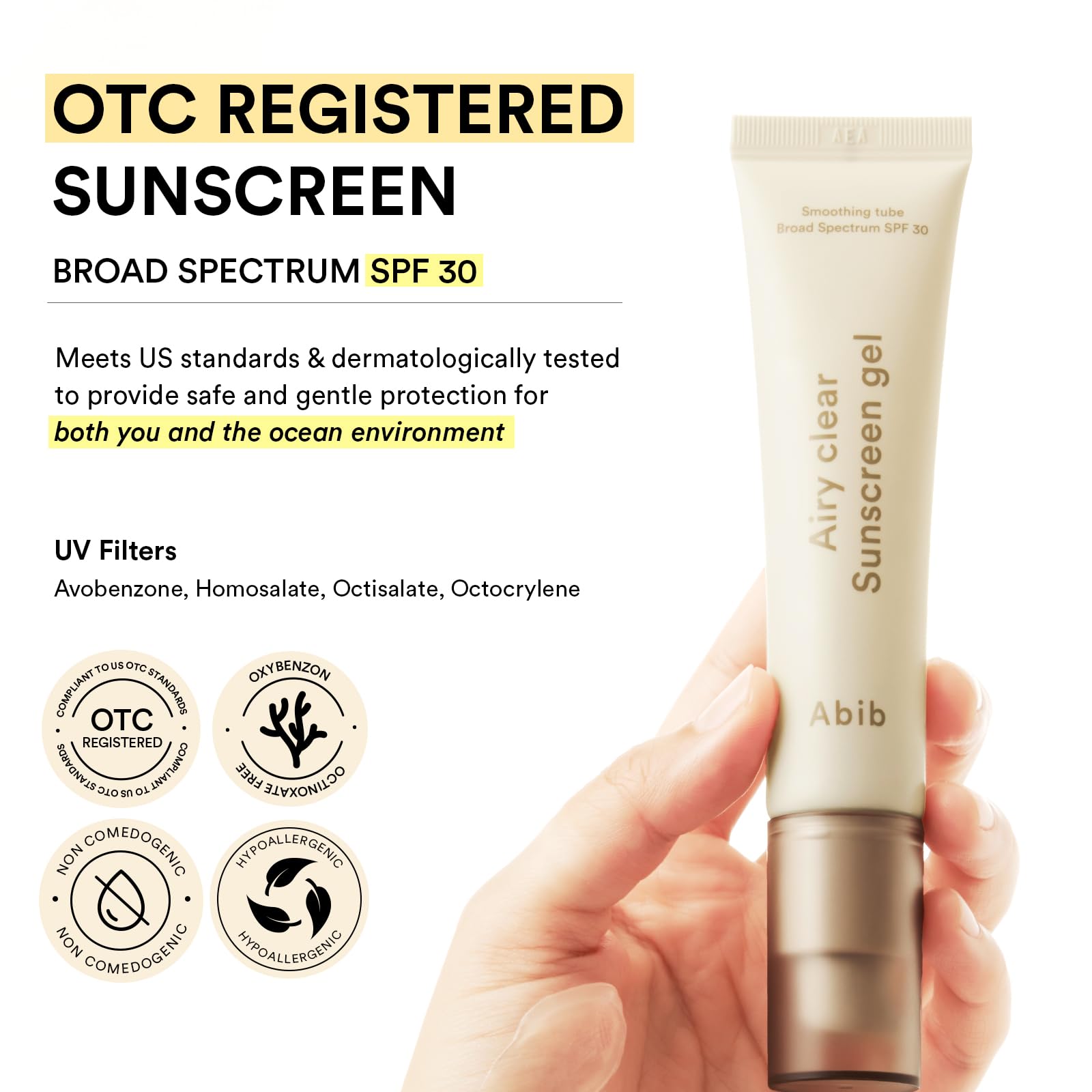 Abib Airy Clear Sunscreen Gel SPF30 1.01 fl.oz / 30 g (Semi- matte) | Korean Suncreen, Suncare, Sunblock, No White cast, Primer poreless - Image 5