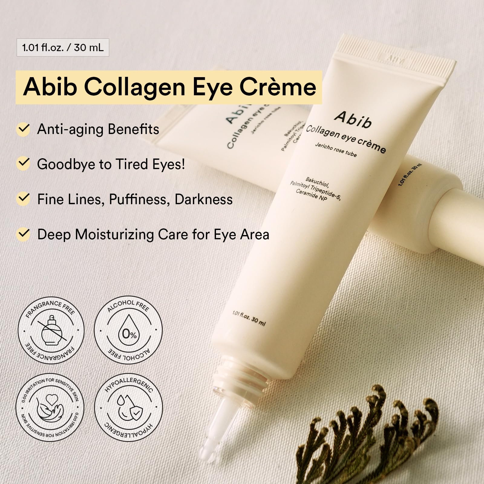 Abib Jericho Rose Hydration Duo – Collagen Eye Cream for Dark Circles & Moisturizing Face Cream for Dry Skin - Image 3