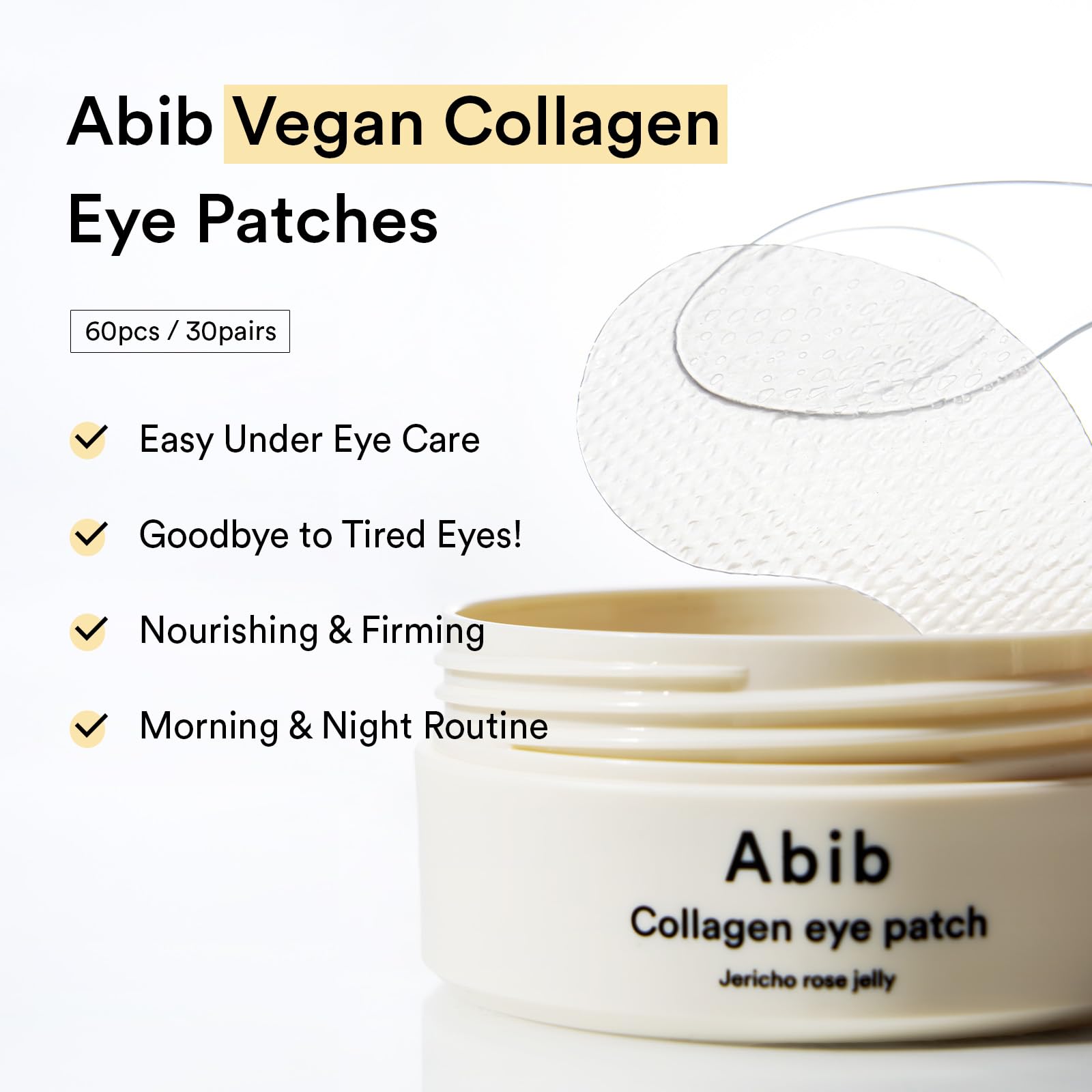 Abib Special Eye Care Duo : Collagen Eye Patch & Retinal Serum Lifting Roller, Korean Skincare, Anti-wrinkle, Dark Circles with Caffeine & Bakuchiol for Under Eyes - Image 5