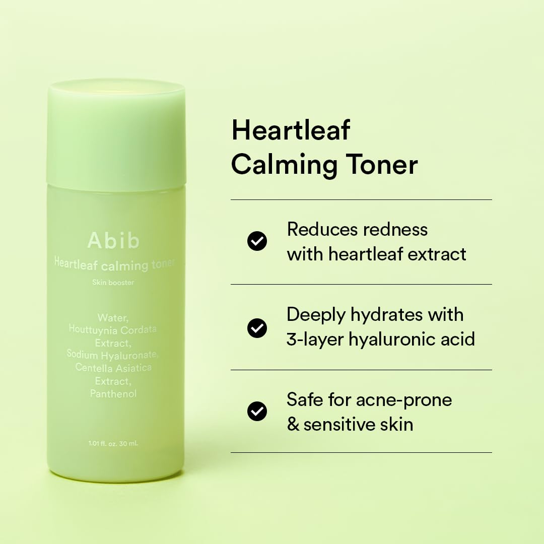 Abib Heartleaf Calming Trial Kit (Heartleaf foam 1.01 fl oz, Calming toner 1.01 fl oz, TECA capsule serum 0.50 , cream 0.67 fl oz) - Image 6