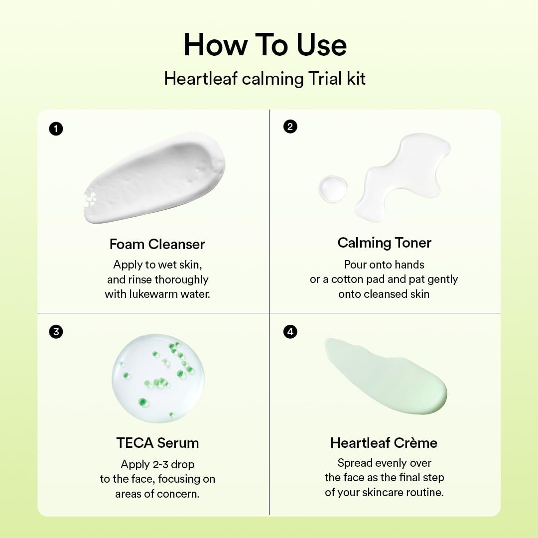 Abib Heartleaf Calming Trial Kit (Heartleaf foam 1.01 fl oz, Calming toner 1.01 fl oz, TECA capsule serum 0.50 , cream 0.67 fl oz) - Image 9