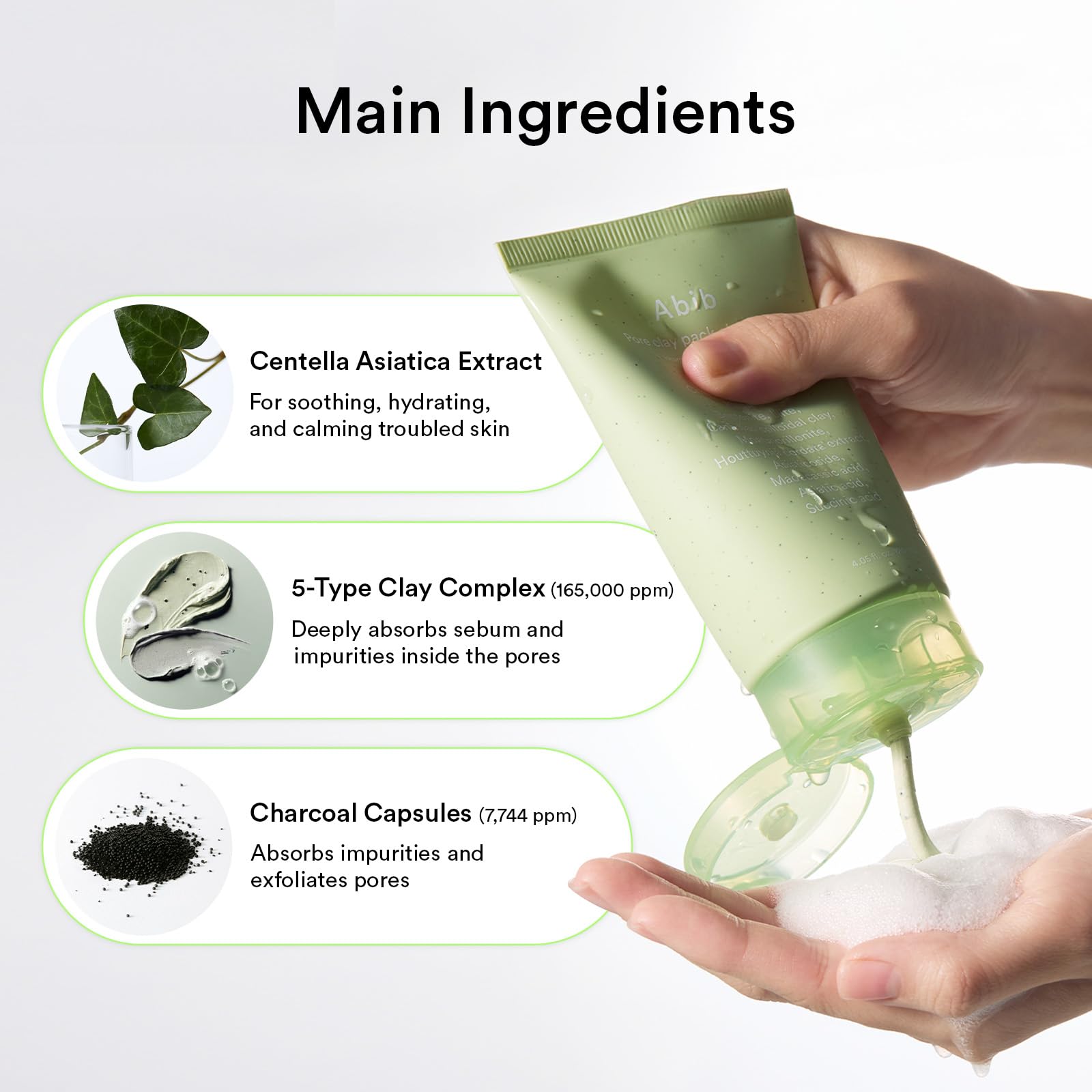 Abib Pore Clay Pack Cleanser Heartleaf Charcoal Foam, 4.05 fl oz, Mousse Form, Oil Control, Unscented - Image 8