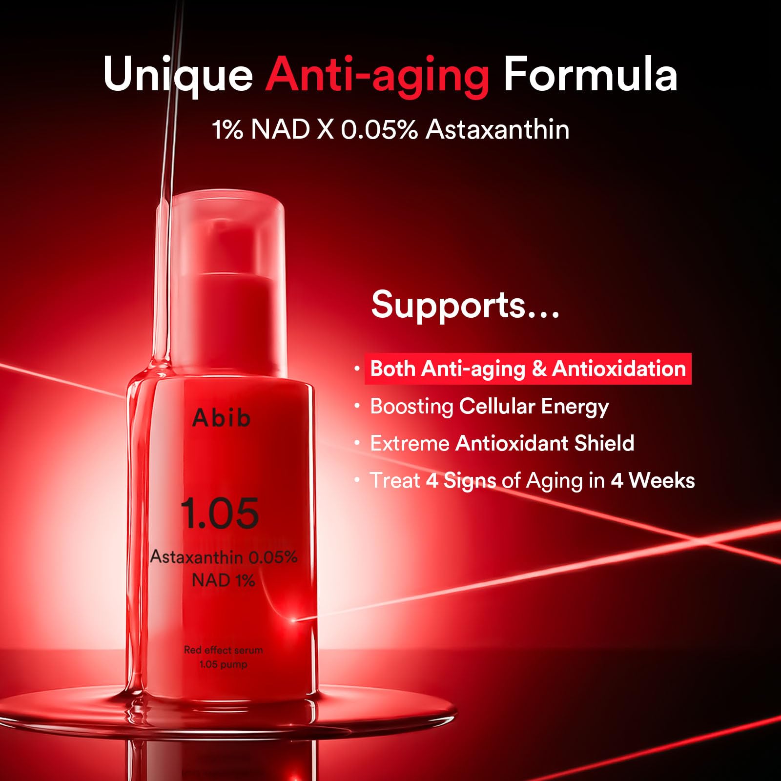 Abib Red effect serum 1.05 pump 1.01 fl oz Anti-aging Facial Skincare with Nicotinamide Mononucleotide (NMN) 1% & Astaxanthin 0.5% for 24-Hour Antioxidant & Anti-Wrinkle Support for All Skin Types - Image 5