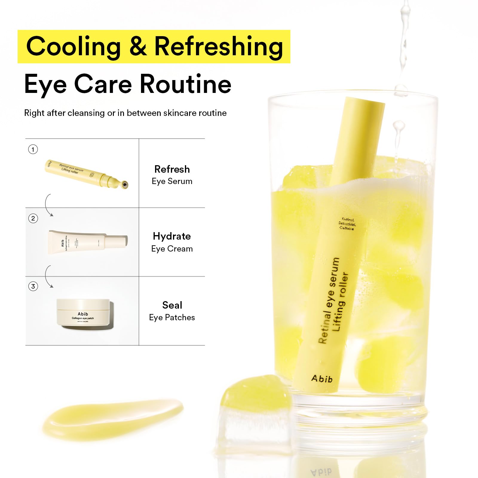 Abib Special Eye Care Duo : Collagen Eye Patch & Retinal Serum Lifting Roller, Korean Skincare, Anti-wrinkle, Dark Circles with Caffeine & Bakuchiol for Under Eyes - Image 9